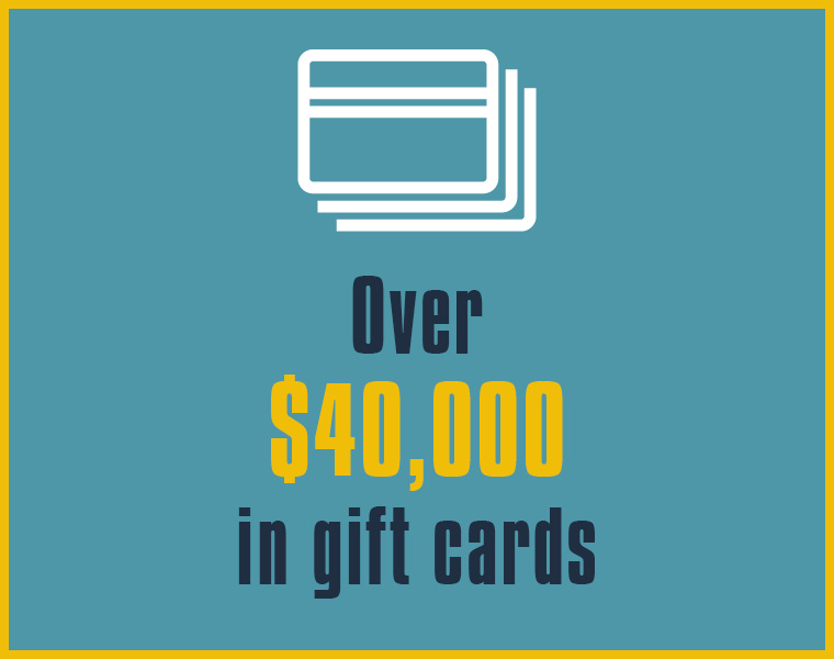Over $40,000 in gift cards