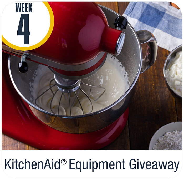 Week 4 prize Kitchen Aid equipment giveaway