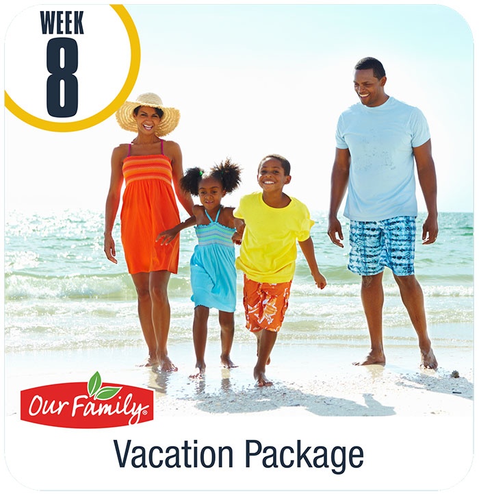 Week 8 prize family vacation package